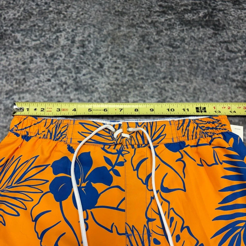 NWT VTG Polo Ralph Lauren Board Shorts Youth Medium Orange Blue Tropical Flora